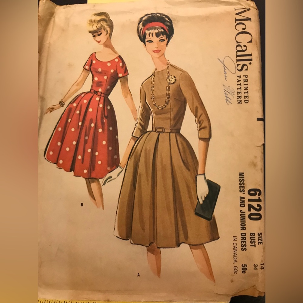 Size 14 McCalls Vintage (used) Pattern 6120